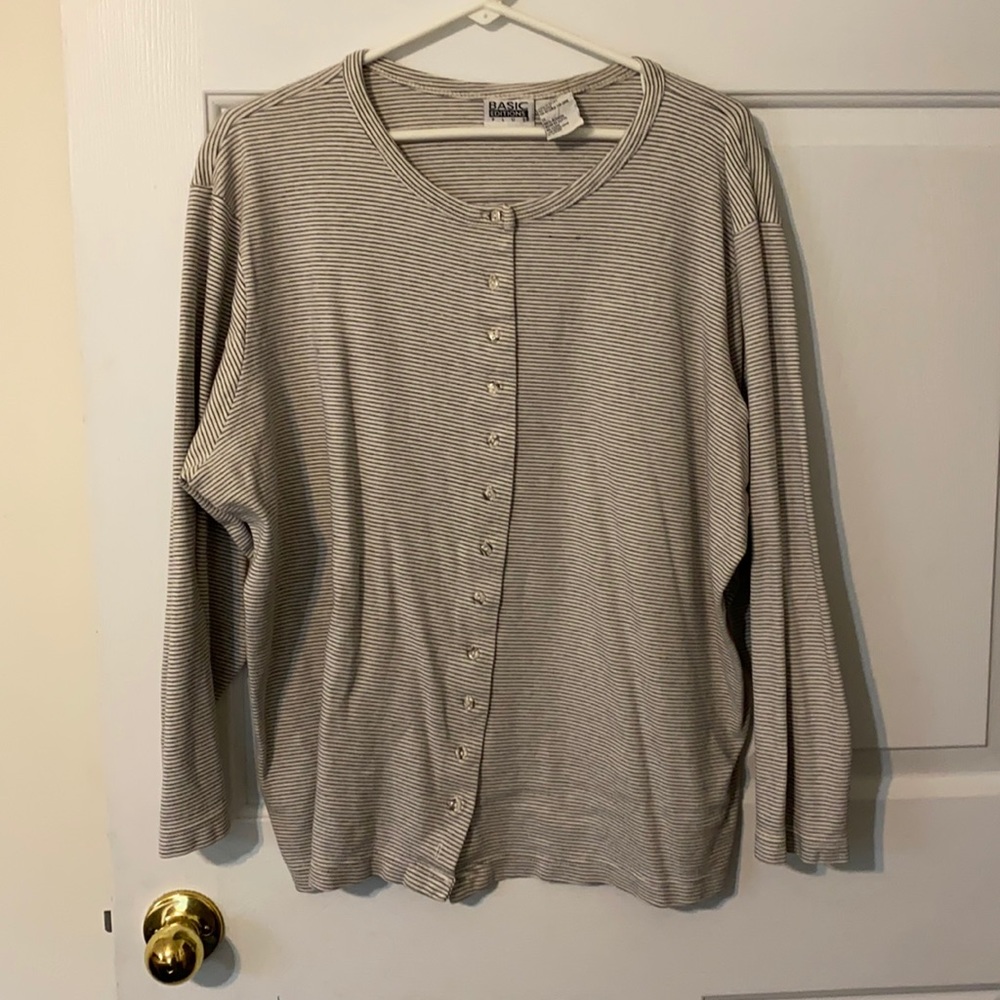 Basic Elements 1X long sleeve striped top